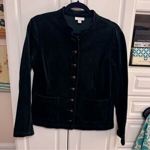 Jjill size small dark teal velvet jacket like new